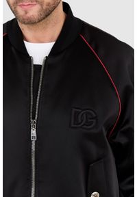 Dolce and Gabbana - DOLCE & GABBANA Czarna kurtka bomber outwear jacket. Kolor: czarny