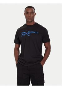 Karl Lagerfeld Jeans T-Shirt A4M17022 Czarny Regular Fit. Kolor: czarny. Materiał: syntetyk