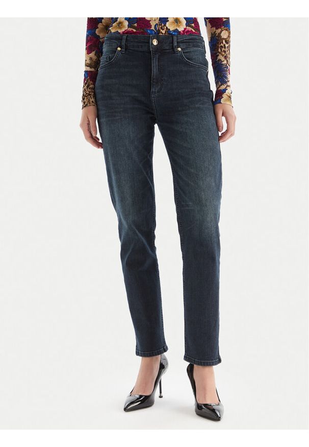 Just Cavalli Jeansy 79PAB5L1 CDWAD Granatowy Slim Fit. Kolor: niebieski