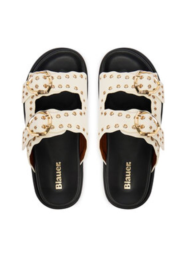 Blauer Klapki S6BLOOM02/LEA Écru. Kolor: kremowy. Materiał: skóra