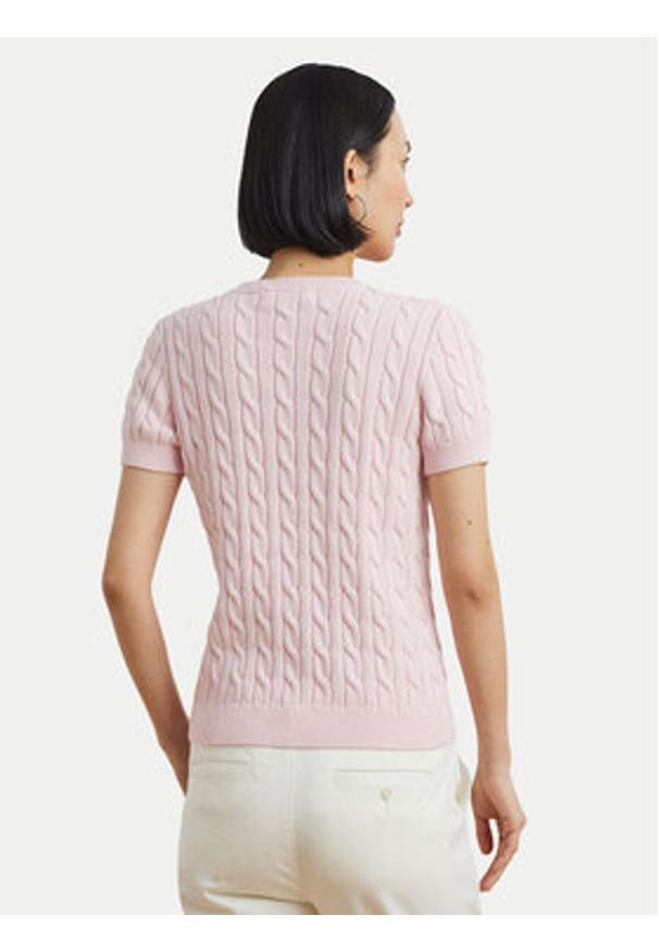 Lauren Ralph Lauren - LAUREN RALPH LAUREN Sweter 200965880002 Różowy Relaxed Fit. Kolor: różowy. Materiał: bawełna