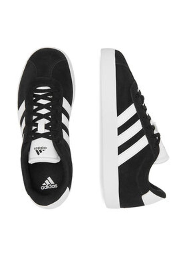 Adidas - adidas Sneakersy Court 3.0 K ID6313 Czarny. Kolor: czarny. Materiał: zamsz, skóra