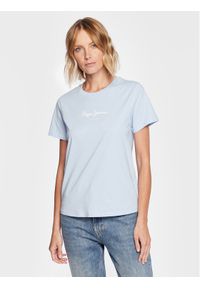 Pepe Jeans T-Shirt Wendy PL505480 Błękitny Regular Fit. Kolor: niebieski. Materiał: bawełna #1