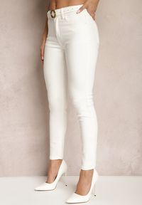 Renee - Białe Jeansy o Dopasowanym Fasonie Skinny Vlegge. Kolor: biały