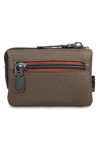 Beżowa Stylowa Portmonetka Damska Anekke. Kolor: beżowy. Wzór: aplikacja, haft #2