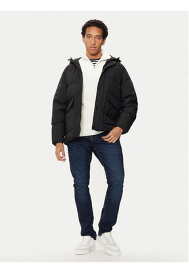 TOMMY HILFIGER - Tommy Hilfiger Kurtka puchowa MW0MW37484 Czarny Regular Fit. Kolor: czarny. Materiał: syntetyk