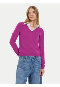 United Colors of Benetton - United Colors Of Benetton Sweter 1002D4488 Różowy Regular Fit. Kolor: różowy. Materiał: wełna #1