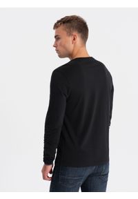 Ombre Clothing - Longsleeve męski z nadrukiem - czarny V1 OM-LSPT-0119 - S. Kolor: czarny. Materiał: bawełna. Długość rękawa: długi rękaw. Długość: długie. Wzór: nadruk #3
