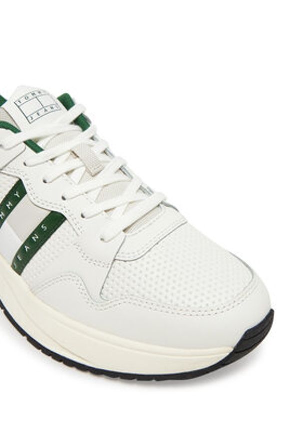 Tommy Jeans Sneakersy Retrocasual Runner EM0EM01528 Biały. Kolor: biały. Materiał: skóra