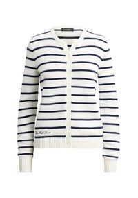 Lauren Ralph Lauren - LAUREN RALPH LAUREN Kardigan 200P03495001 Biały Slim Fit. Kolor: biały. Materiał: bawełna #5