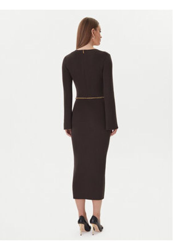 MICHAEL Michael Kors Sukienka dzianinowa MF5835G4VR Brązowy Slim Fit. Kolor: brązowy. Materiał: wełna