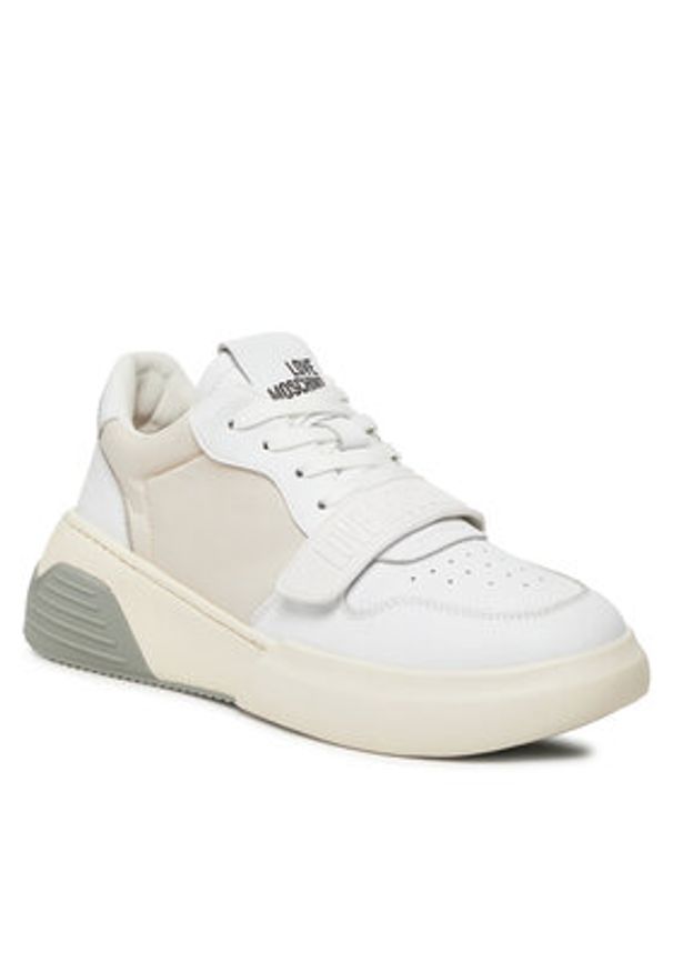 Love Moschino - LOVE MOSCHINO Sneakersy JA15395G1IINF10A Biały. Kolor: biały. Materiał: skóra