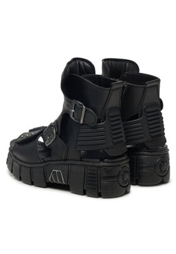 NEW ROCK Sandały M-BIOS106-V2 Czarny. Kolor: czarny. Materiał: skóra. Styl: rockowy