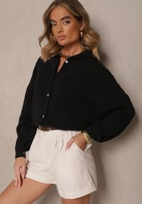 Renee - Czarna Muślinowa Koszula z Bawełny Ateloria. Okazja: na co dzień. Kolor: czarny. Materiał: bawełna. Styl: casual