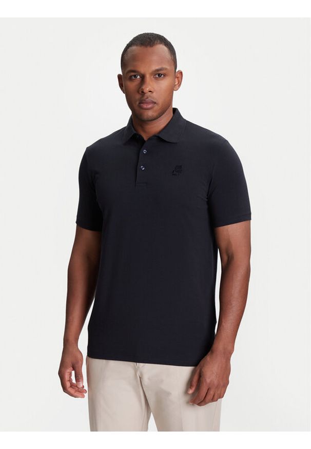 Karl Lagerfeld - KARL LAGERFELD Polo 745750 553221 Granatowy Regular Fit. Typ kołnierza: polo. Kolor: niebieski. Materiał: bawełna