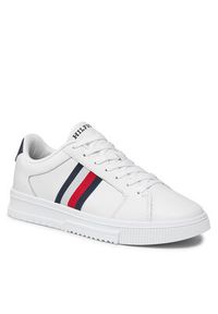 TOMMY HILFIGER - Tommy Hilfiger Sneakersy Supercup Lth Stripes Ess FM0FM04895 Biały. Kolor: biały. Materiał: skóra #3