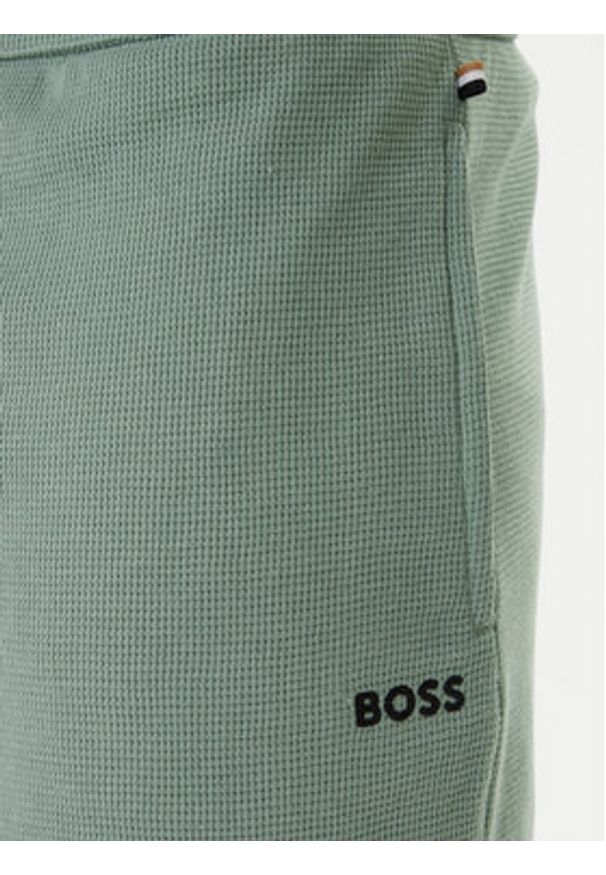 BOSS Szorty sportowe Waffle 50535884 Zielony Regular Fit. Kolor: zielony. Materiał: syntetyk. Styl: sportowy