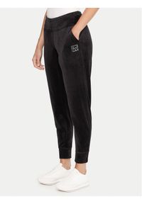 DKNY Sport Spodnie dresowe DP5P3710 Czarny Regular Fit. Kolor: czarny. Materiał: syntetyk