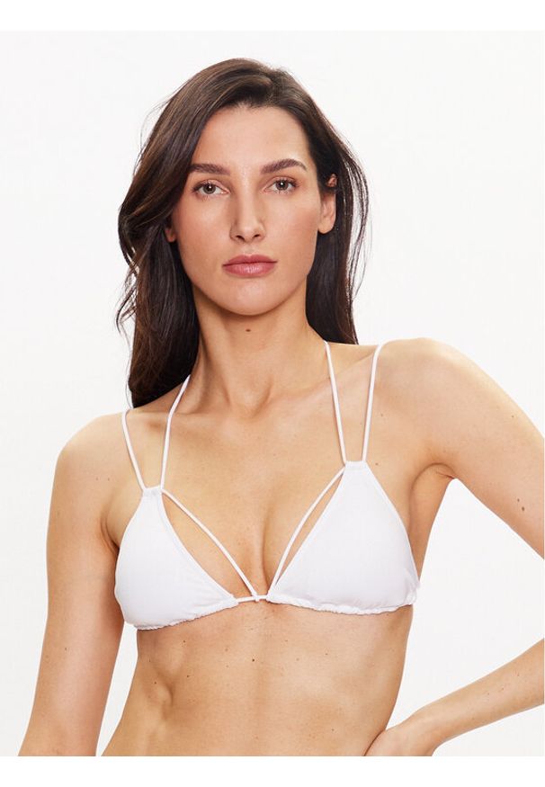 Calvin Klein Swimwear Góra od bikini KW0KW02023 Biały. Kolor: biały. Materiał: syntetyk