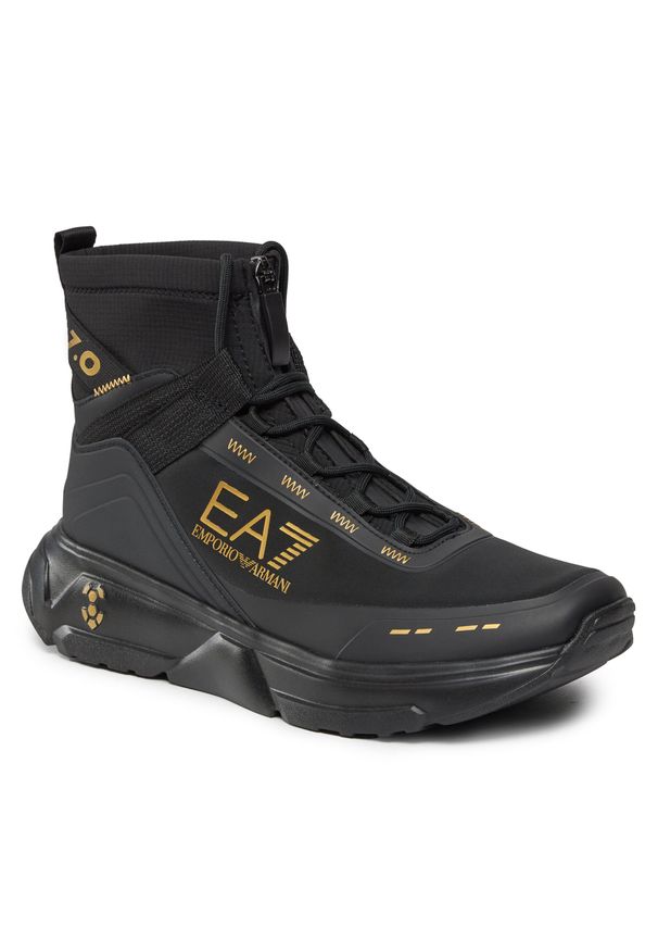 Sneakersy EA7 Emporio Armani X8Z043 XK362 M700 Black/Gold. Kolor: czarny