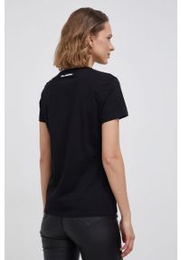 Karl Lagerfeld - T-shirt bawełniany 216W1732.51. Okazja: na co dzień. Kolor: czarny. Materiał: bawełna. Wzór: aplikacja. Styl: casual #4