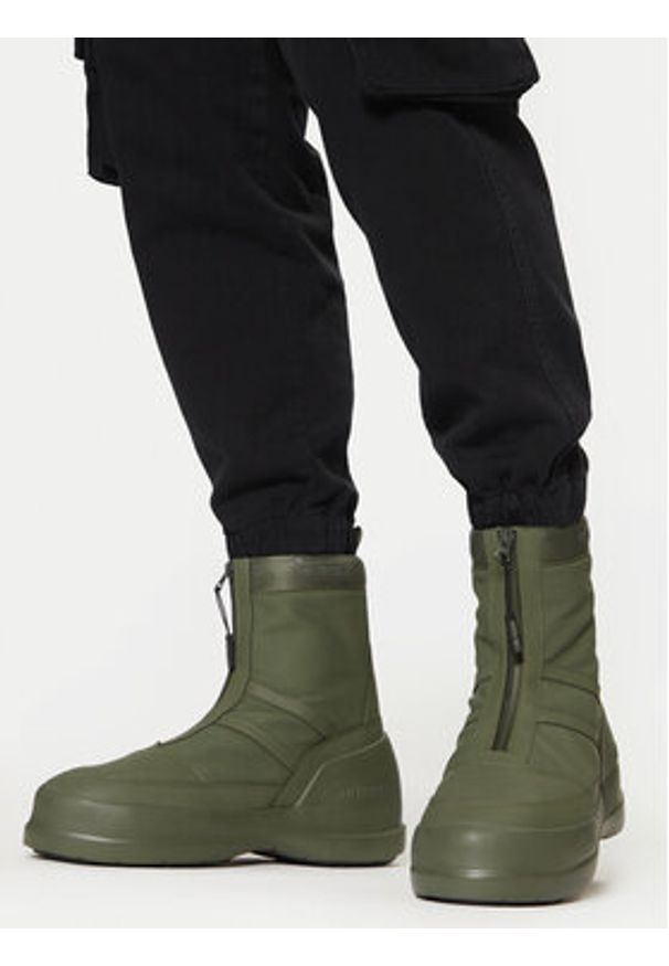 Moon Boot Śniegowce Luna Zip Boot 80D2480010 Khaki. Kolor: brązowy. Materiał: materiał