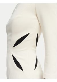 Elisabetta Franchi Sukienka koktajlowa AB-868-61E2-V390 Kremowy Slim Fit. Kolor: kremowy. Materiał: syntetyk. Styl: wizytowy #5