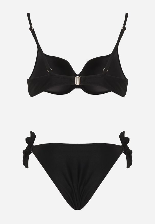 Born2be - Jasnoniebieskie Bikini z Marszczonym Biustonoszem i Figami Kąpielowymi z Cyrkoniami Kaliasa. Kolekcja: plus size. Kolor: niebieski. Długość: długie. Wzór: aplikacja