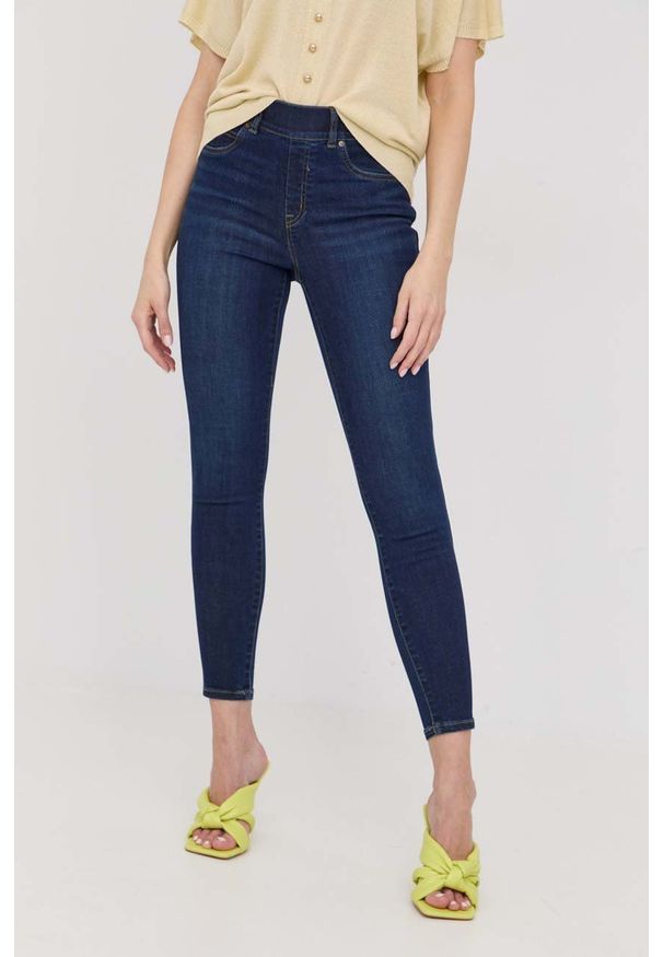 Spanx jeansy damskie high waist. Stan: podwyższony. Kolor: niebieski