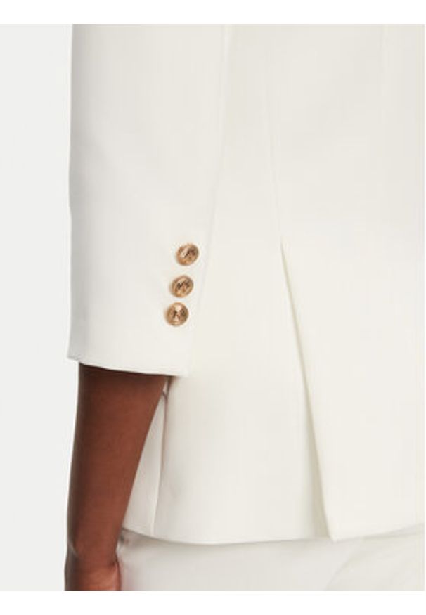 Elisabetta Franchi Marynarka GI-164-52E2-V640 Biały Regular Fit. Kolor: biały. Materiał: syntetyk