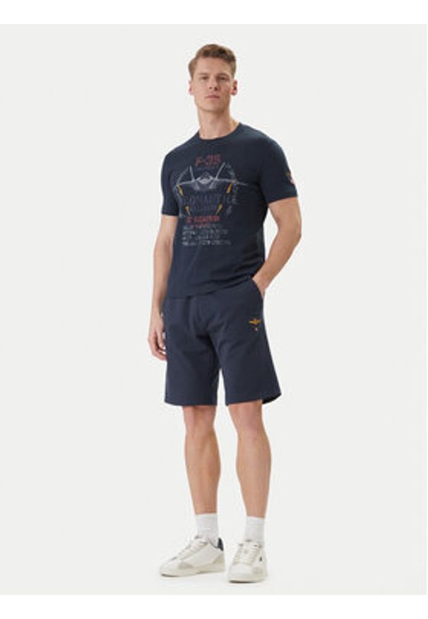 Aeronautica Militare Szorty sportowe 261BF0032UF00674 Granatowy Regular Fit. Kolor: niebieski. Materiał: bawełna. Styl: sportowy