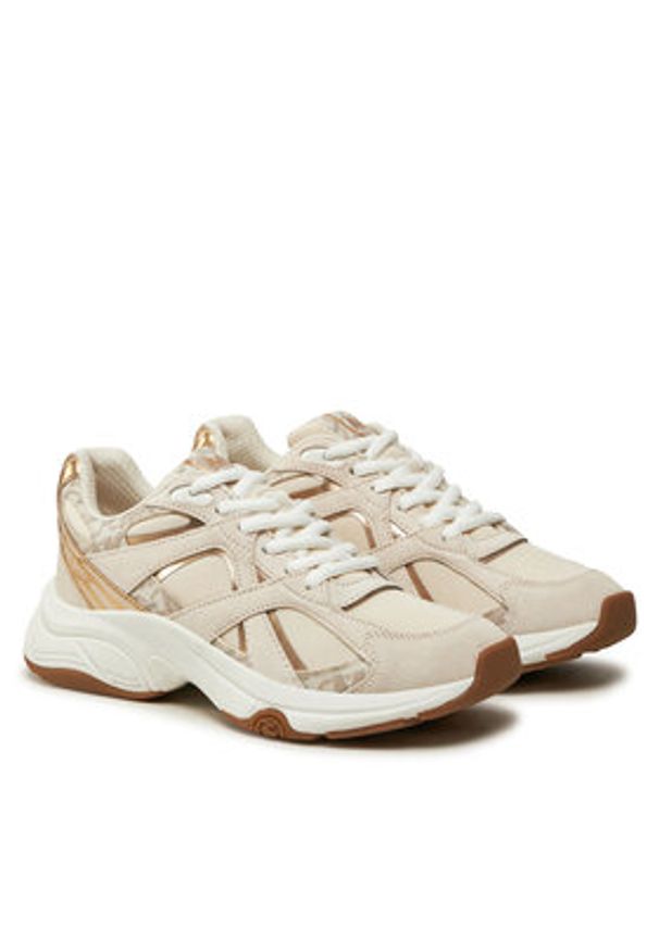 MICHAEL Michael Kors Sneakersy 43F4LEFS5S Beżowy. Kolor: beżowy. Materiał: skóra