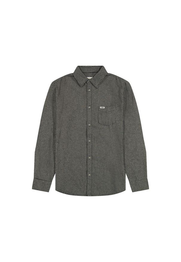 Wrangler - WRANGLER MESKA KOSZULA 1 PKT FLANNEL SHIRT GREY BLACK 112357253 W564008853