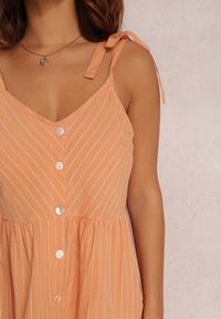 Renee - Pomarańczowa Sukienka Corirea. Kolor: pomarańczowy. Długość rękawa: na ramiączkach. Długość: mini #2