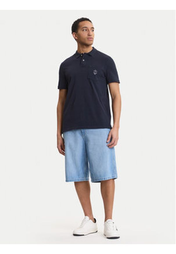 Guess Polo M6GP48 K3476 Granatowy Regular Fit. Typ kołnierza: polo. Kolor: niebieski. Materiał: bawełna