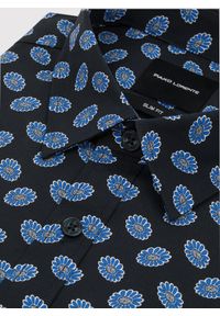 Pako Lorente - PAKO LORENTE – Granatowa koszula w kwiaty. Kolor: czarny, niebieski. Materiał: elastan, bawełna. Długość rękawa: długi rękaw. Długość: długie. Wzór: kwiaty #8