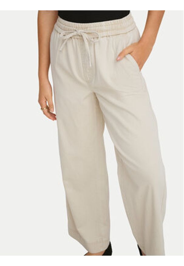 only - ONLY Spodnie materiałowe Maisa 15367380 Beżowy Wide Leg. Kolor: beżowy. Materiał: bawełna