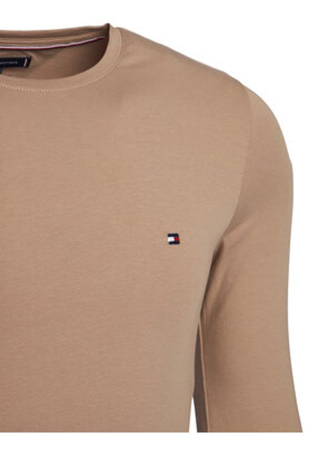 TOMMY HILFIGER - Tommy Hilfiger Longsleeve MW0MW10804 Beżowy Slim Fit. Kolor: beżowy. Materiał: bawełna. Długość rękawa: długi rękaw