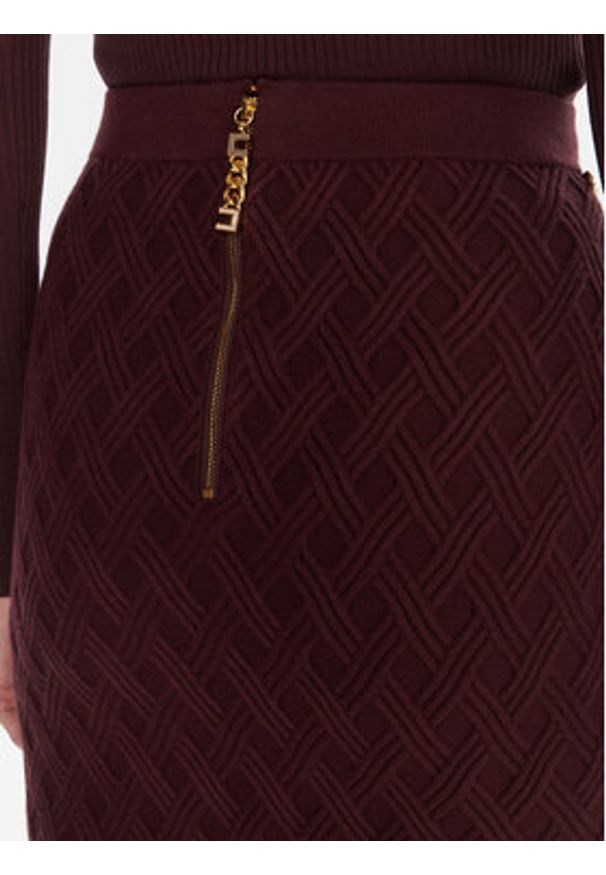 Elisabetta Franchi Spódnica ołówkowa GK-20B-56E2-V390 Bordowy Slim Fit. Kolor: czerwony. Materiał: wiskoza
