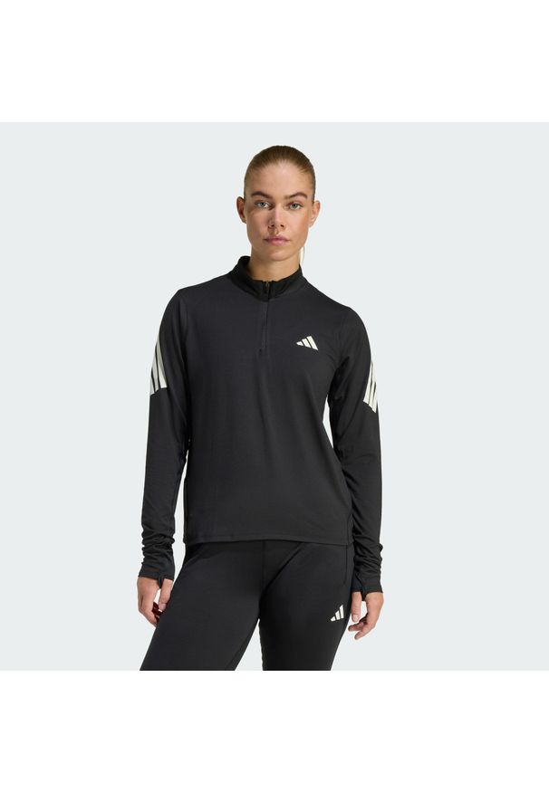 Adidas - Bluza adi365 Iconic Running 1/2 Zip. Kolor: czarny. Długość rękawa: długi rękaw. Technologia: ClimaCool (Adidas). Sport: bieganie