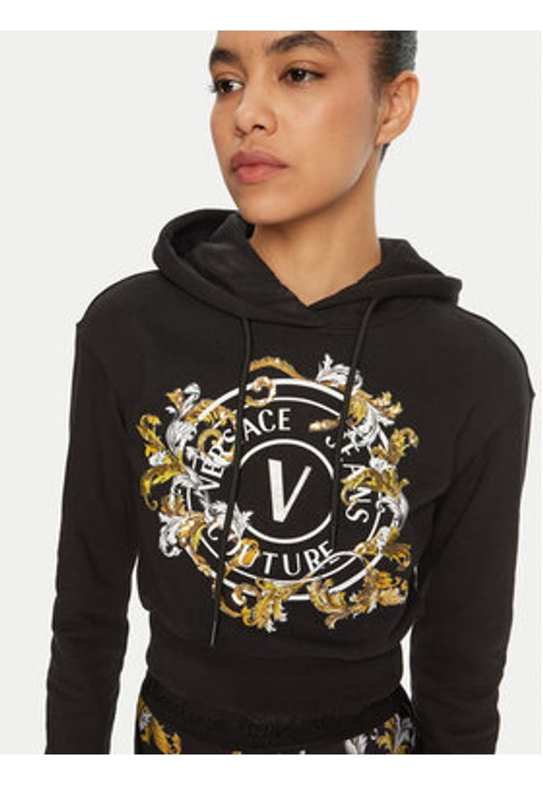 Versace Jeans Couture Bluza 78HAIC01 Czarny Regular Fit. Typ kołnierza: kołnierzyk włoski. Kolor: czarny. Materiał: bawełna