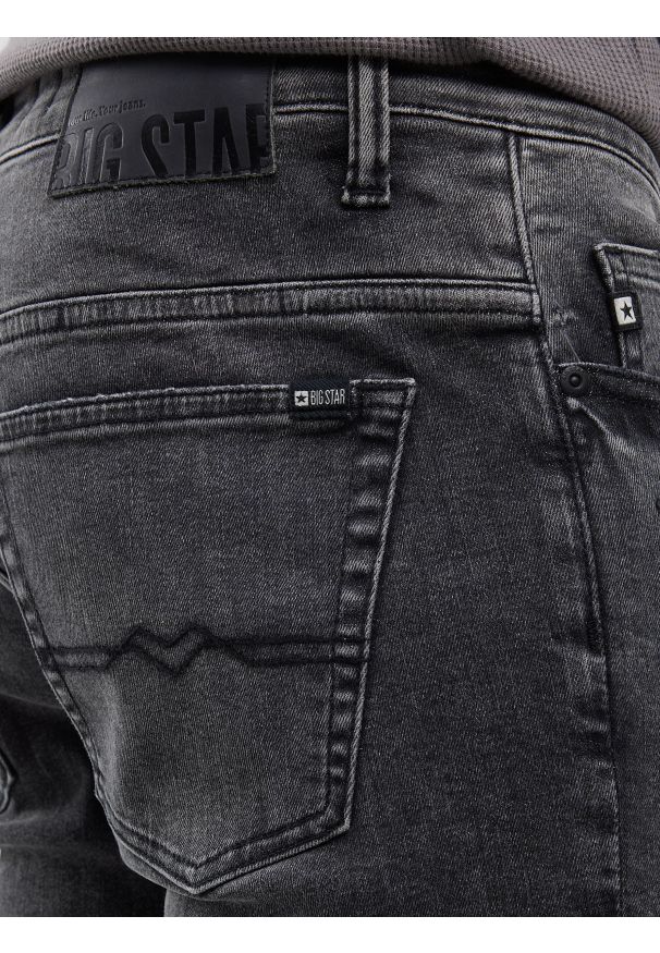 Big-Star - Jeansy męskie skinny z przetarciami 7/8 szare Jeffray Cropped 898. Okazja: na co dzień. Stan: obniżony. Kolor: szary. Styl: casual, rockowy