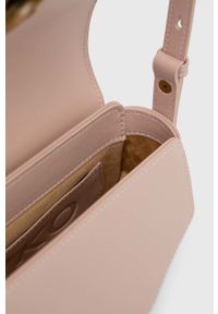 Pinko torebka skórzana kolor różowy. Kolor: różowy. Materiał: skórzane. Rodzaj torebki: na ramię #3