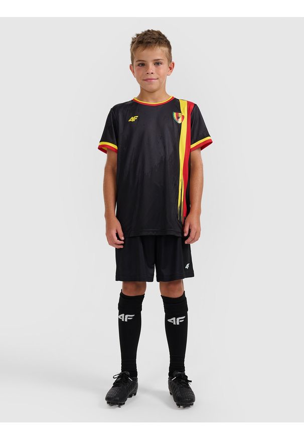 4f - 4F Koszulka klubowa wyjazdowa z sezonu 2025/26 dziecięca 4F x Korona Kielce - multikolor 110/116. Kolor: wielokolorowy. Materiał: włókno, dzianina. Długość: długie. Sezon: lato. Styl: klasyczny, sportowy