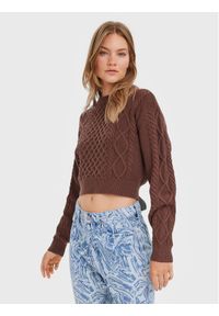 Vero Moda Sweter Ayla 10274866 Brązowy Relaxed Fit. Kolor: brązowy. Materiał: wiskoza #1