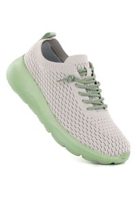 Półbuty sportowe damskie beżowe NEWS 26TX02-168. Okazja: na co dzień. Kolor: beżowy. Materiał: tkanina. Obcas: na platformie. Sport: turystyka piesza #1