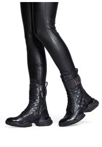Botki damskie czarne Karl Lagerfeld GEMINI Hi Lace Boot. Kolor: czarny. Styl: rockowy, klasyczny