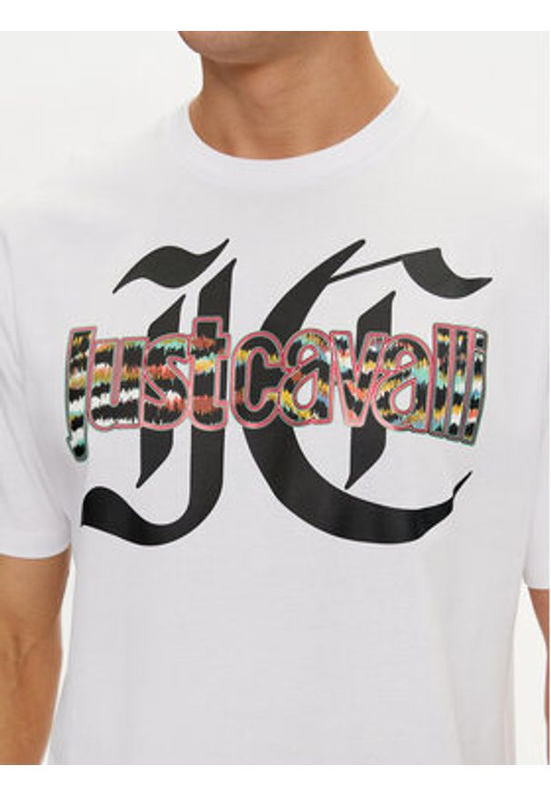Just Cavalli T-Shirt 76OAHG12 Biały Regular Fit. Kolor: biały. Materiał: bawełna
