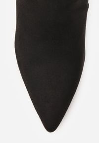 Renee - Czarne Botki Vices na Szpilce Ozdobionej Cyrkoniami Cadvire. Okazja: na co dzień. Kolor: czarny. Materiał: jeans. Wzór: aplikacja. Obcas: na szpilce. Styl: casual, street, elegancki #6