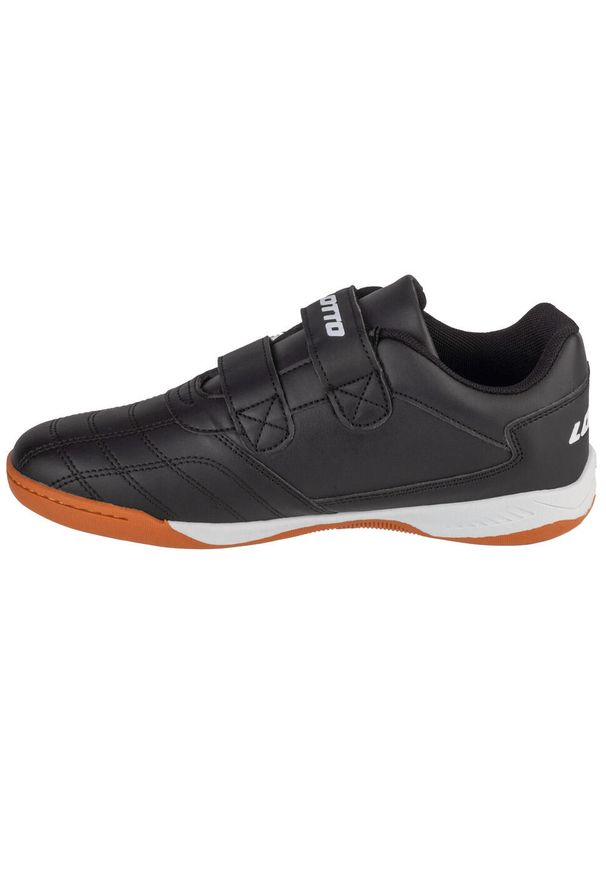 LOTTO - Buty treningowe halowe do futsalu dziecięce Lotto Pacer. Kolor: czarny. Materiał: syntetyk, materiał. Sport: piłka nożna